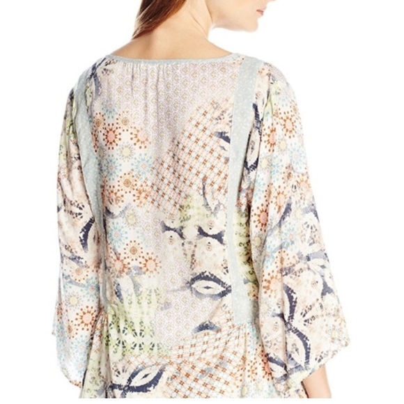 DYLAN Sun-Kissed Floral Billowy Peasant Blouse Boho Peasant Top Size Medium - Picture 5 of 11